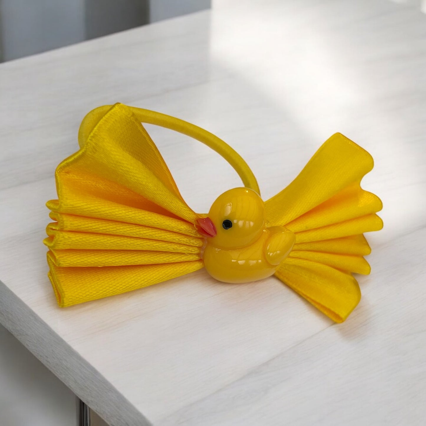Rubber duck themed hair bow bobble/clip