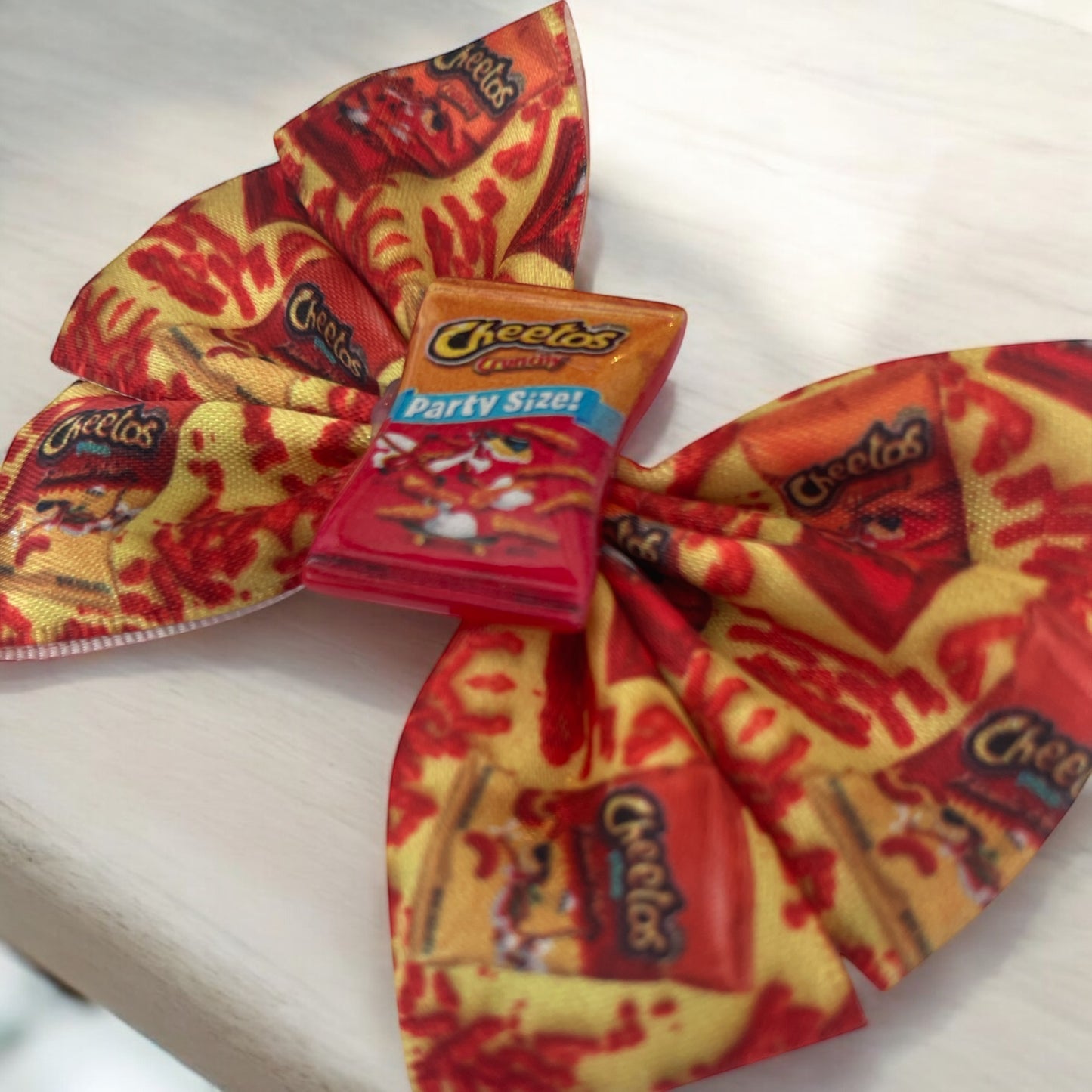 Crisp themed hair bow clip