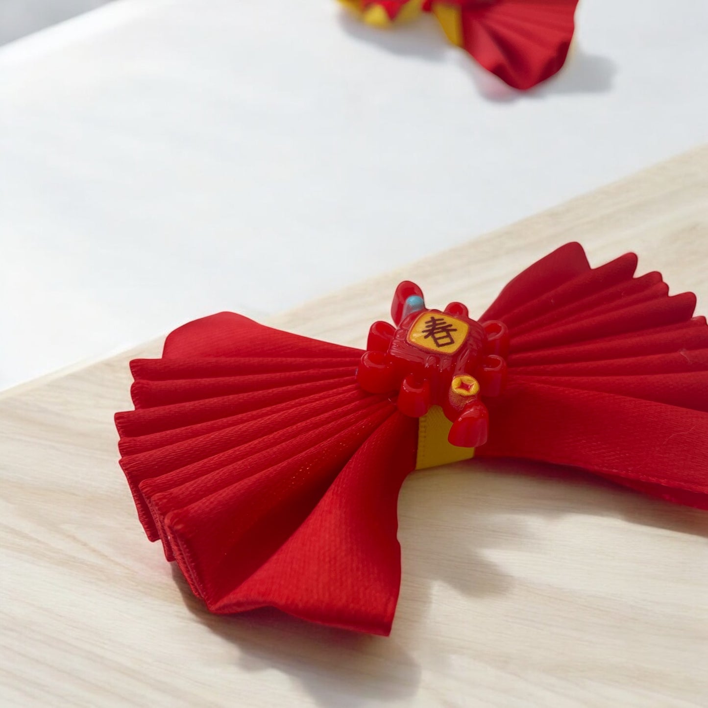 Chinese new year themed hair bow clip