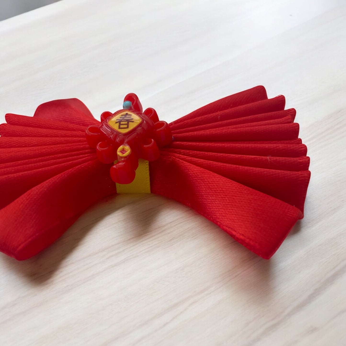 Chinese new year themed hair bow clip