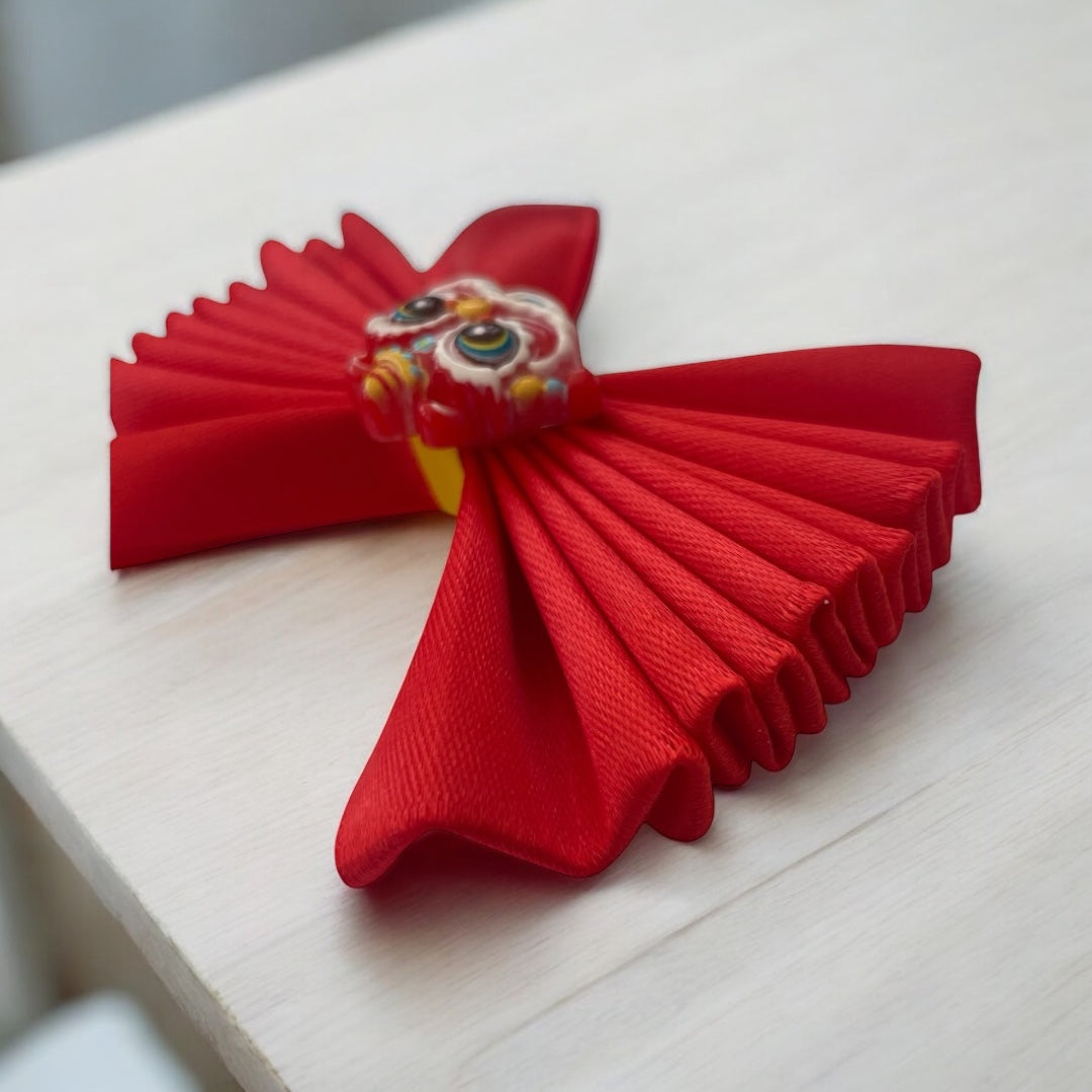 Chinese new year themed hair bow clip