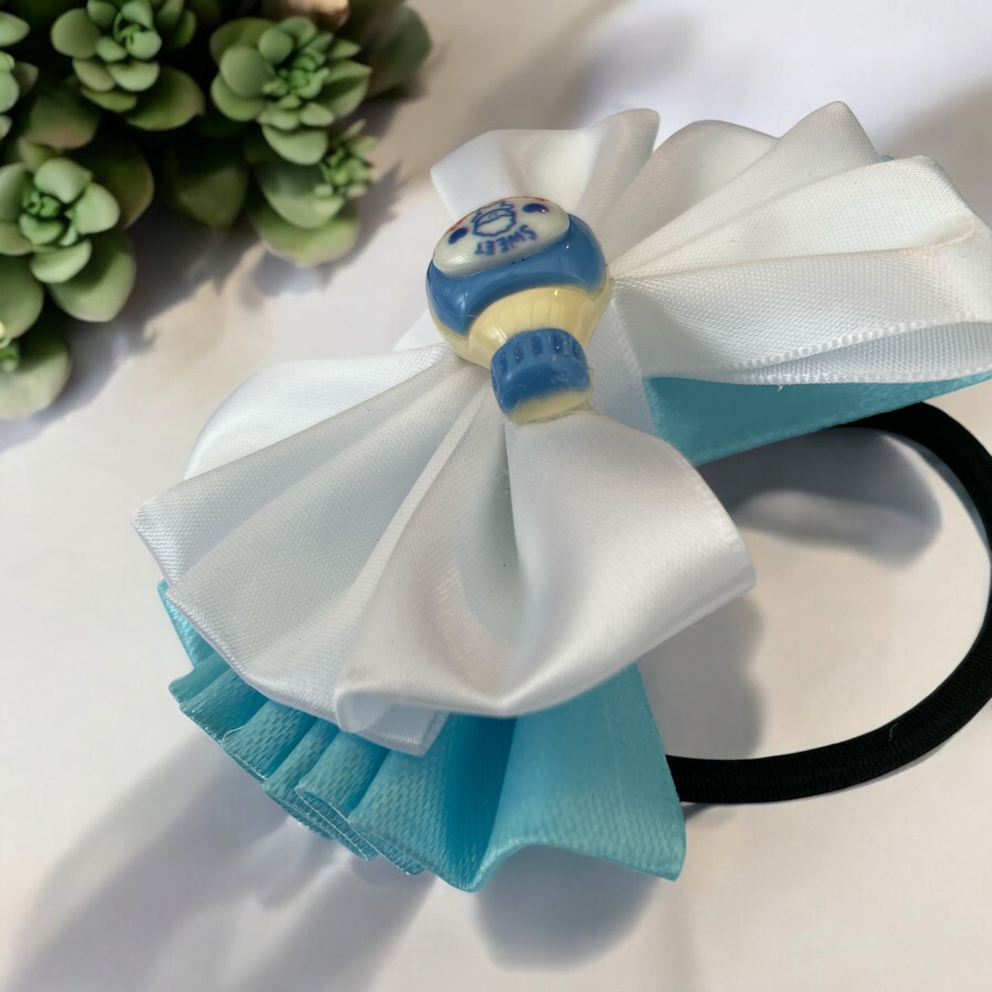 Mayonnaise themed hair bow bobble