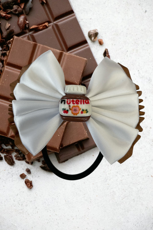 Chocolate spread themed hair bow bobble