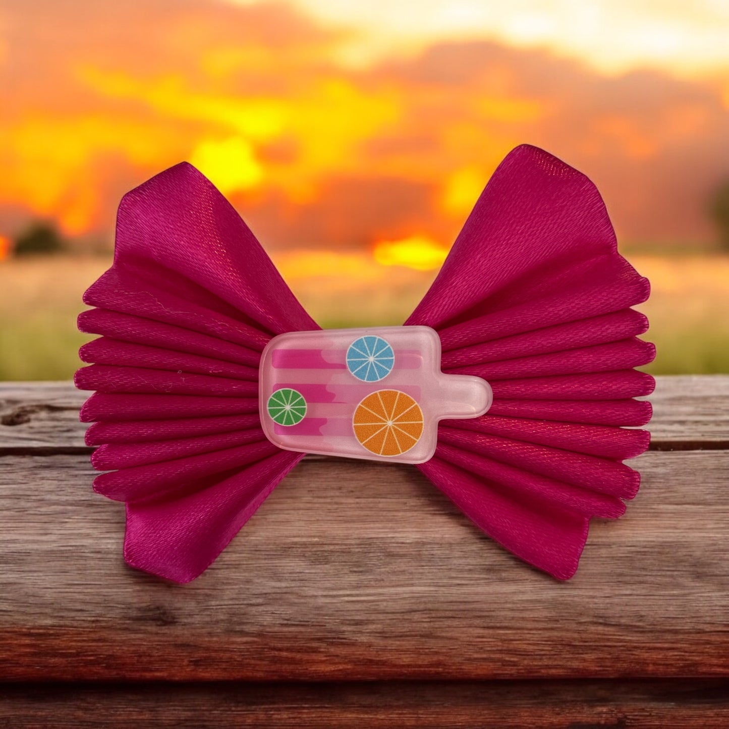 Lolly pop themed hair bow clip