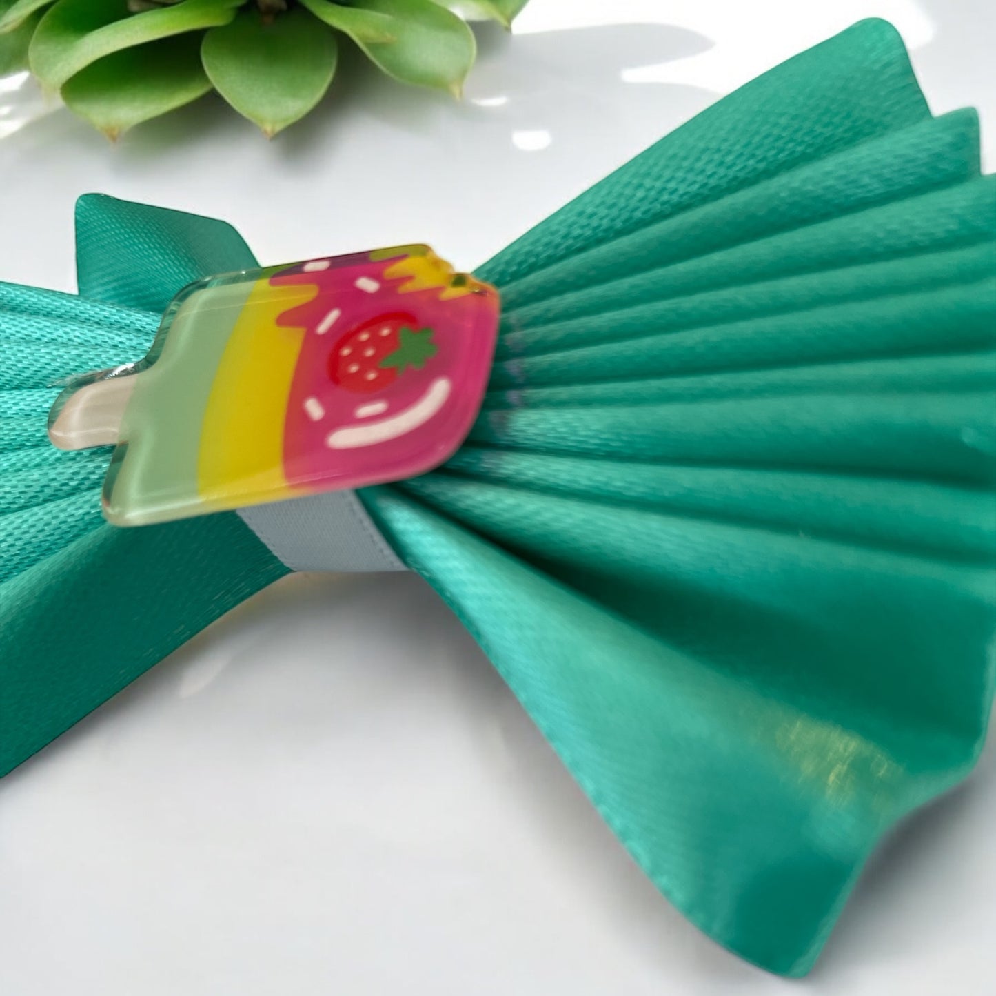 Lolly pop themed hair bow clip