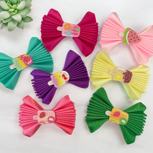 Lolly pop themed hair bow clip