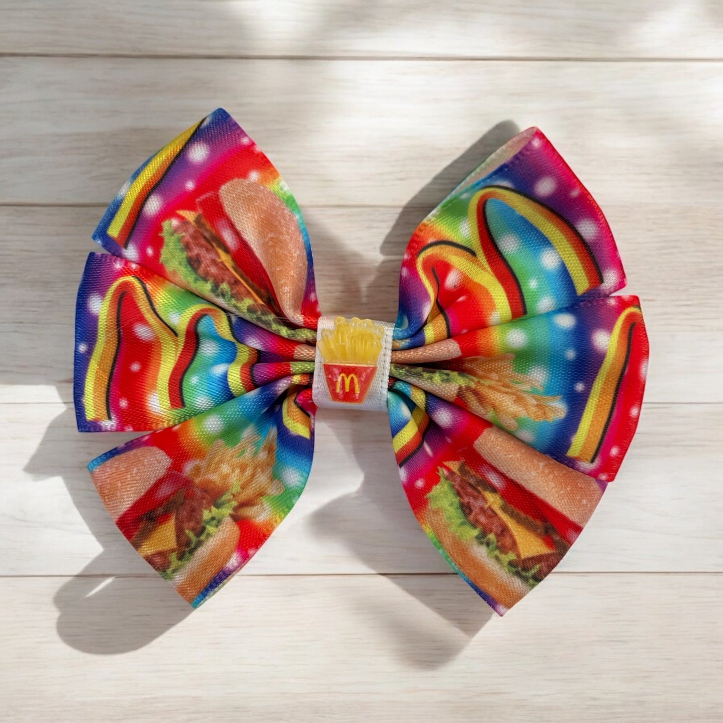 Burger fast food themed hair bow clip