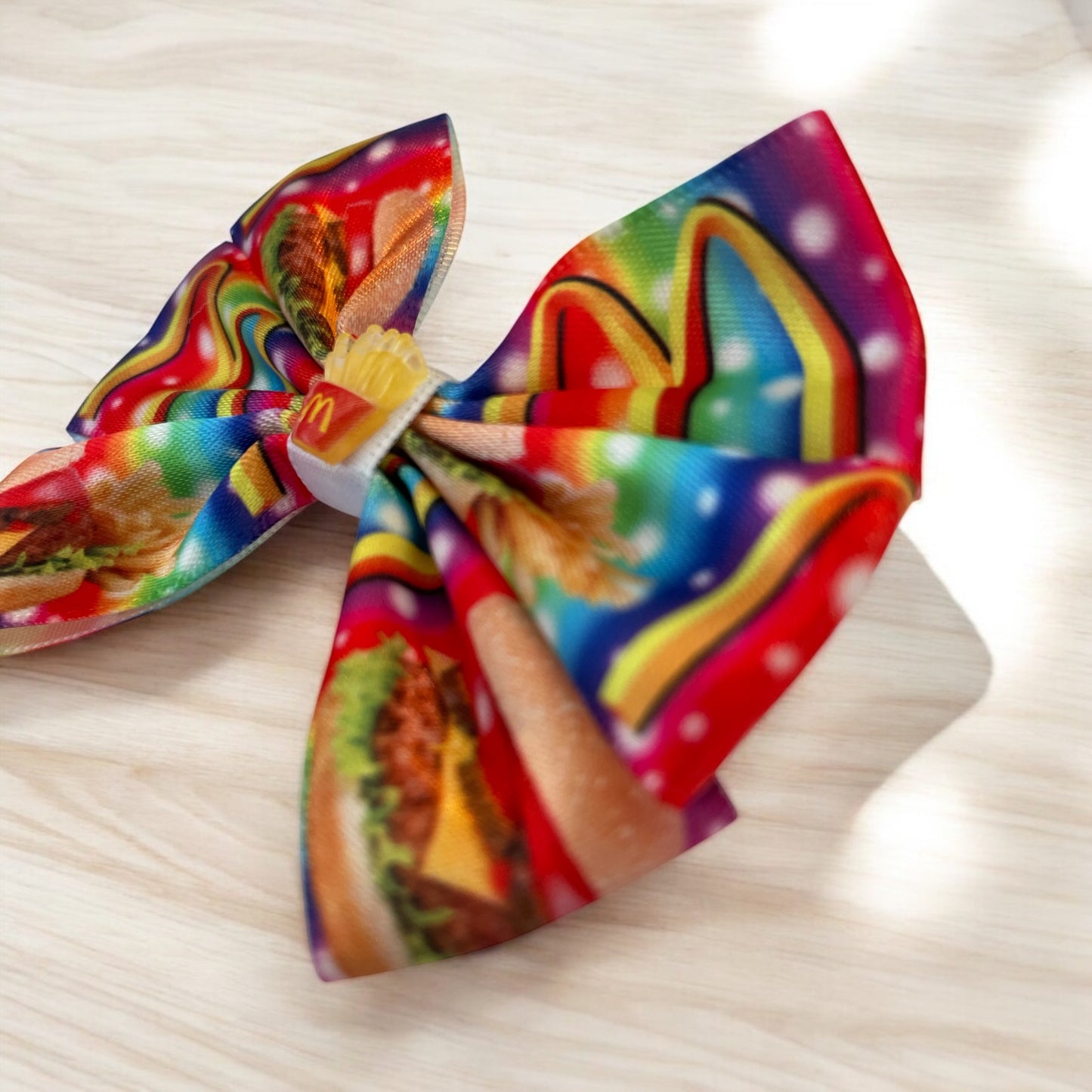 Burger fast food themed hair bow clip