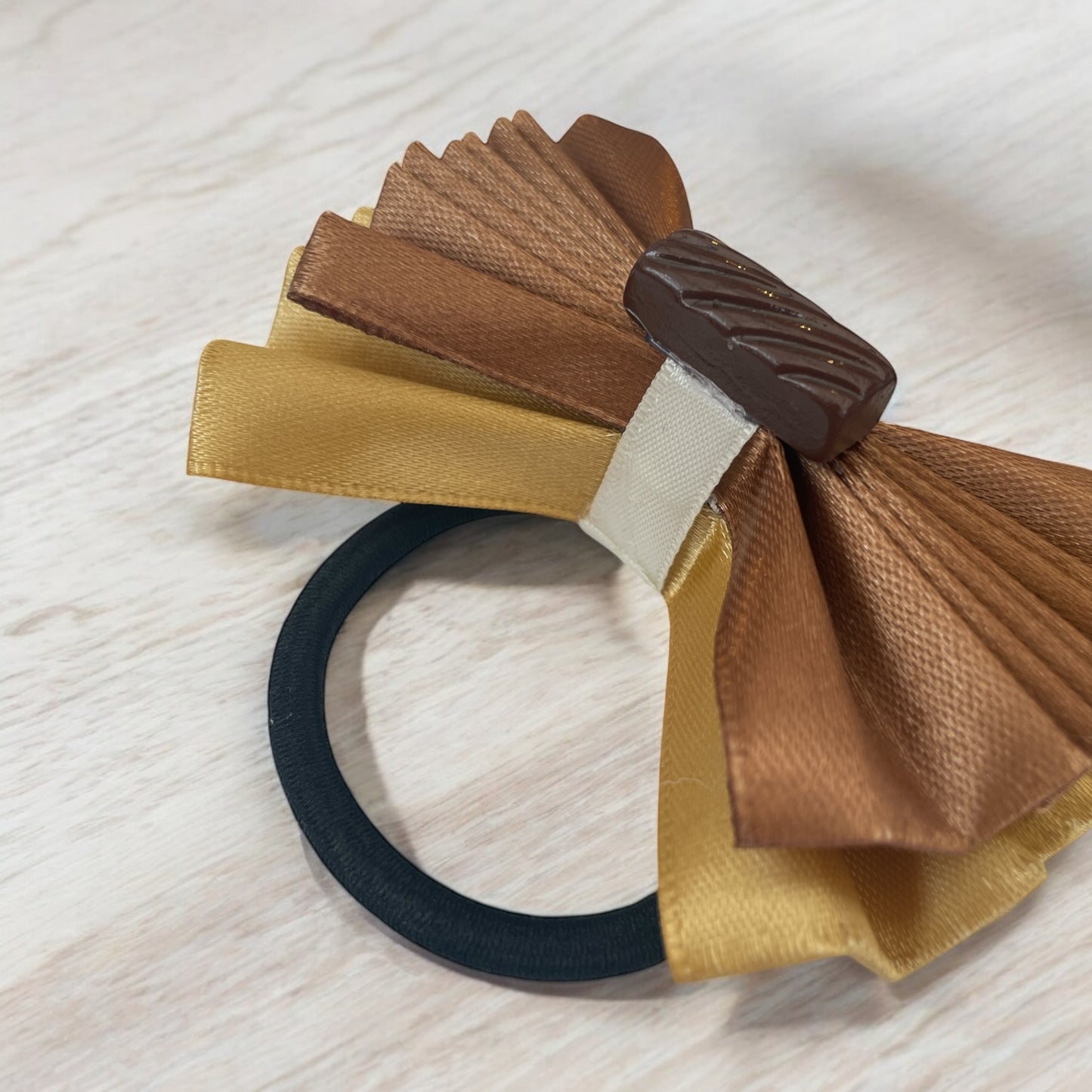 Chocolate themed hair bow bobble