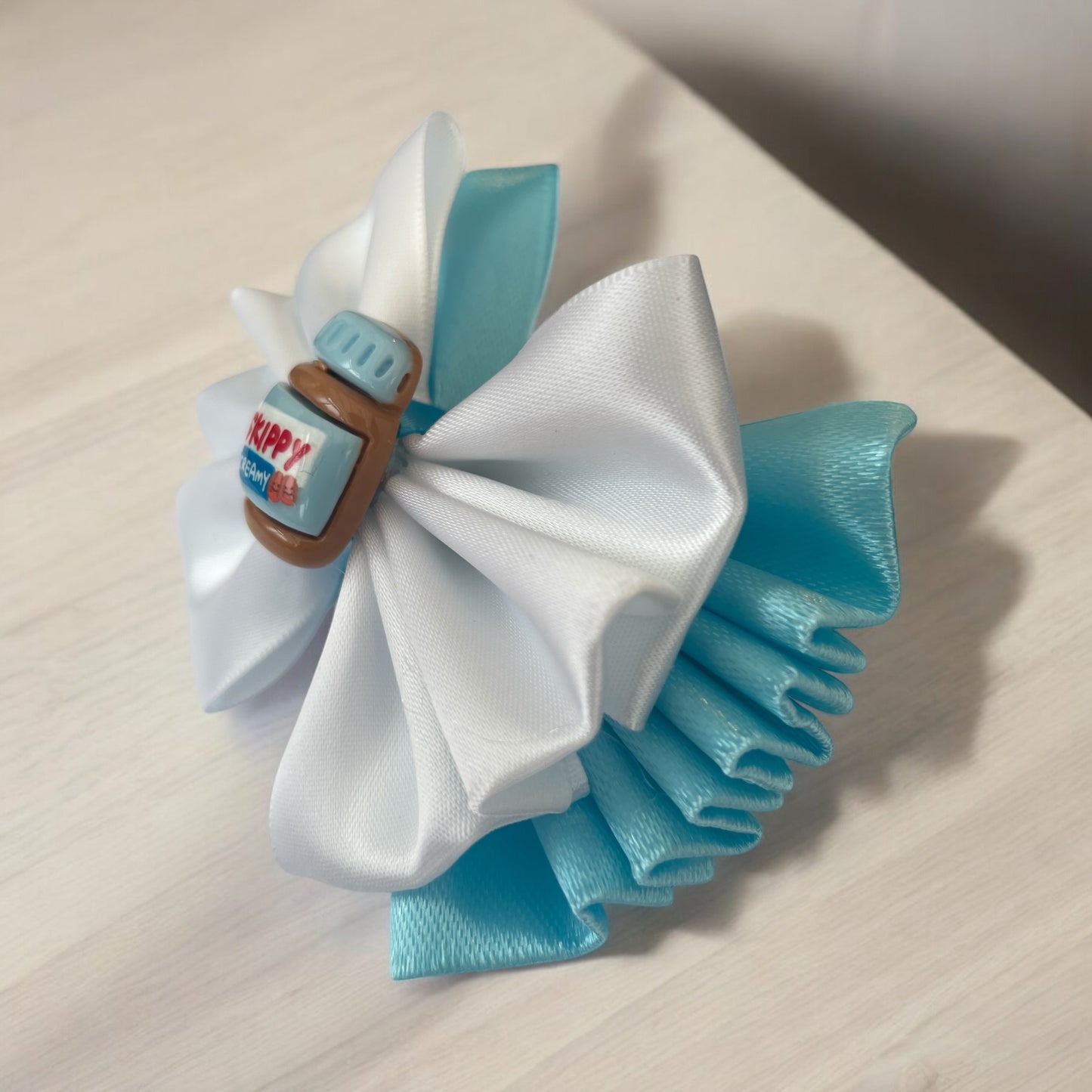 Peanut butter themed hair bow bobble