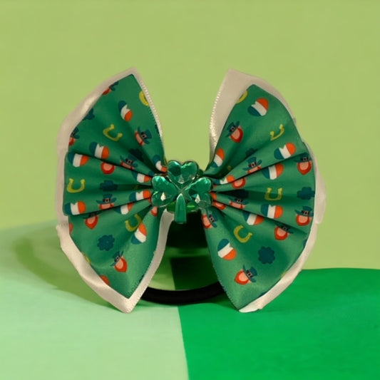 St Patrick's day themed hair bow bobble