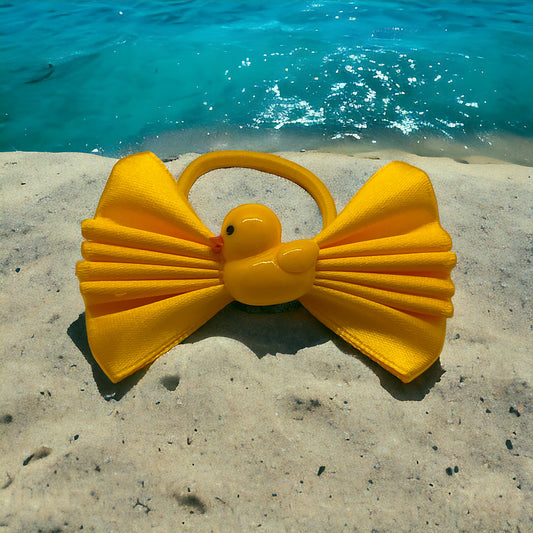 Rubber duck themed hair bow bobble/clip