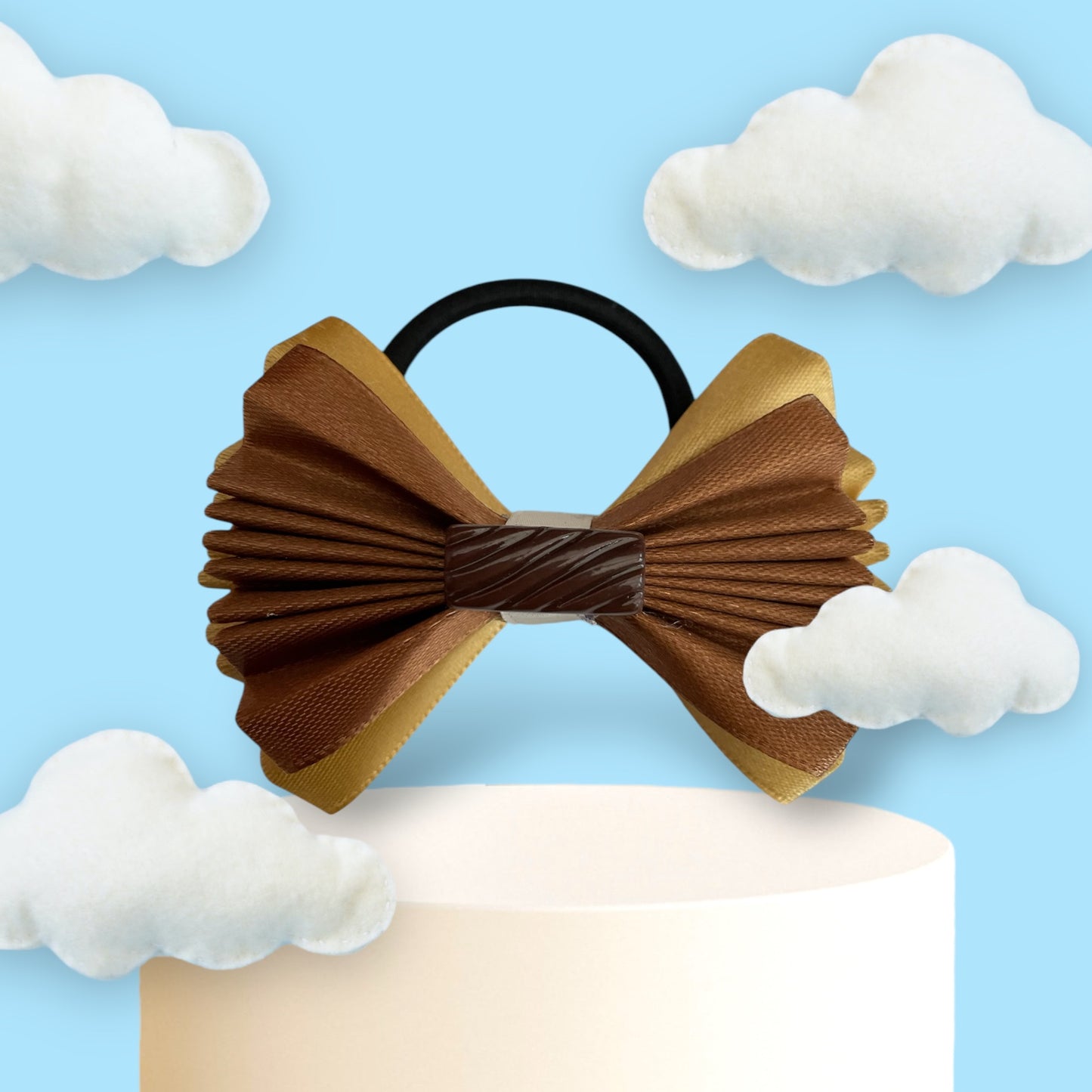 Chocolate themed hair bow bobble