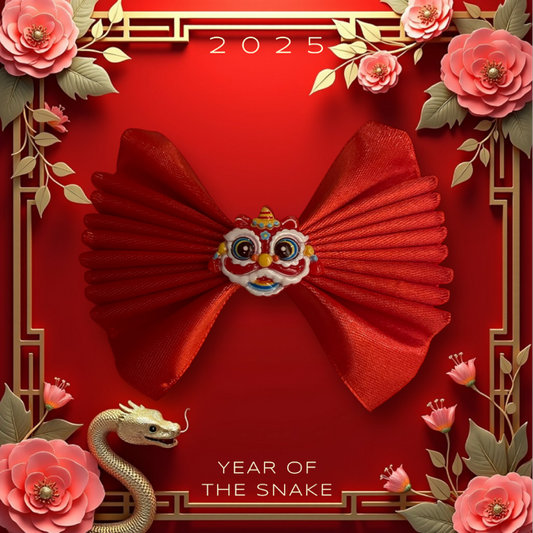 Chinese new year themed hair bow clip